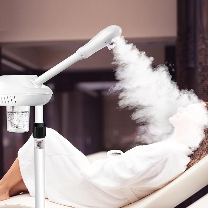 Chetunju Professional Facial Steamer for Atomization Humidifier Atomizer, Adjustable Height and Angle, Face Steamer Clean Skin Firming Pores and Moisturizing Suitable for a Beauty, Spa, at Home