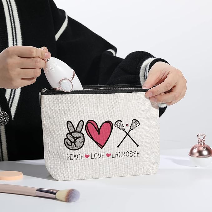 kdxpbpz Lacrosse Gifts Funny Gift for Her Him Lacrosse Makeup Bag Gift for Team Member Players Birthday Christmas Gifts for Women Her Coworker Sister Friend BFF Bestie
