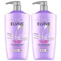 L'Oreal Paris Elvive Hyaluron Plump Shampoo and Conditioner Set for Dry, Dehydrated Hair, 72H Hydrating Hair Care, Infused with Hyaluronic Acid Complex, 53 Fl Oz Set