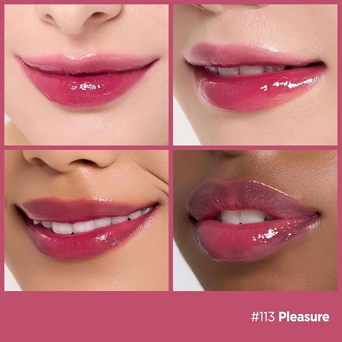 Laka Fruity Glam Tint | Glowing Korean Lip Tint with Hydrating Lightweight Texture | Buildable Color, Non-Sticky High Shine Gloss | K-Beauty Korean Makeup | #113 Pleasure, 0.15oz