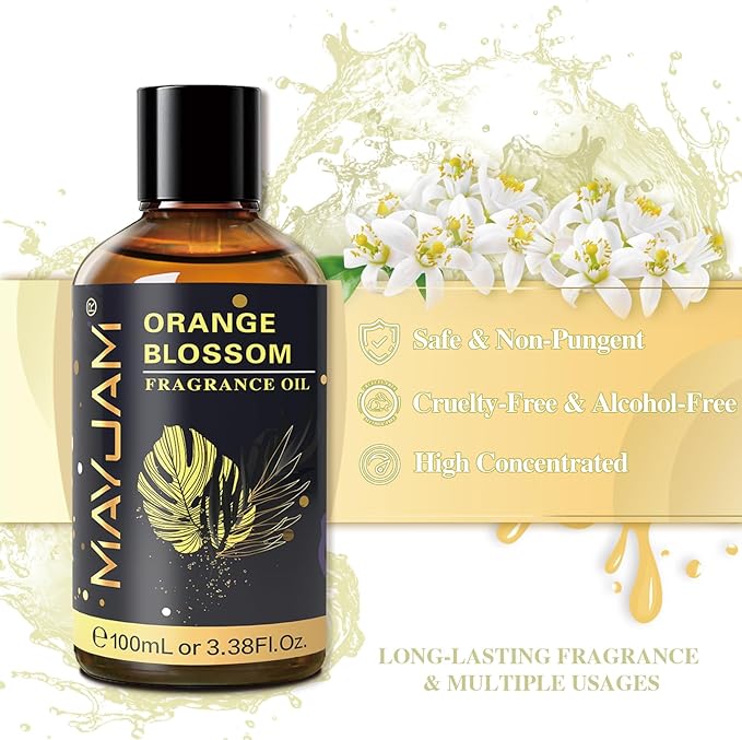 MAYJAM Orange Blossom Fragrance Oil Essential Oils for Diffusers, 3.38FL.OZ