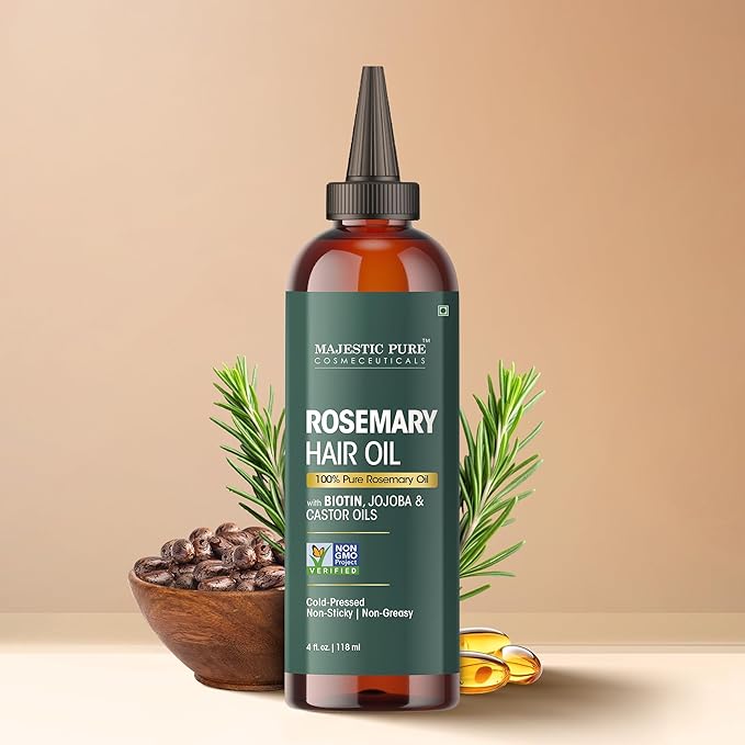 Majestic Pure Rosemary Hair Oil with Biotin - 4 Fl Oz