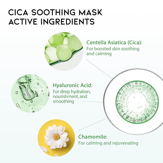 #OOTD Sheet Mask Kit with Collagen,Cica,Ceramide,Vitamin C,Retinol(5-Pack)