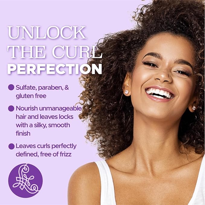 Luseta Curly Hair Shampoo and Conditioner Set with Coconut Oil, Unlimited Bounce and Definition for wavy and Coily hair, Reduce Frizz and Repair Dry Hair, for All Curl Types Sulfate Free 16.9Fl oz×2