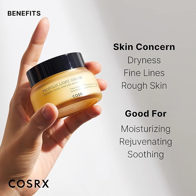 COSRX 64% Propolis Honey Lightweight Cream, Instant Golden Glow,2.19 fl.oz