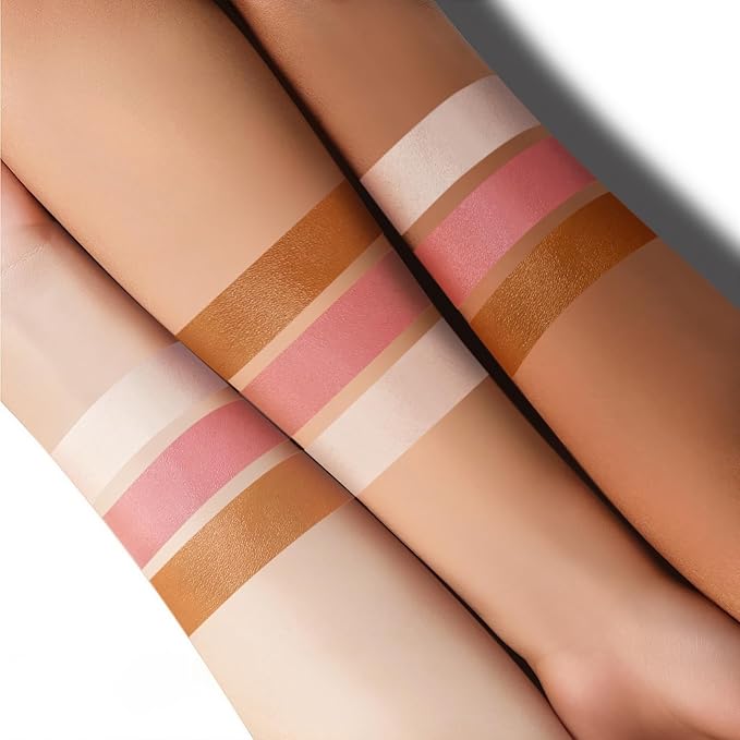3Pcs Contour Stick Kit,Shades with Highlighter Blush Bronzer, #2 LIGHT FAIR