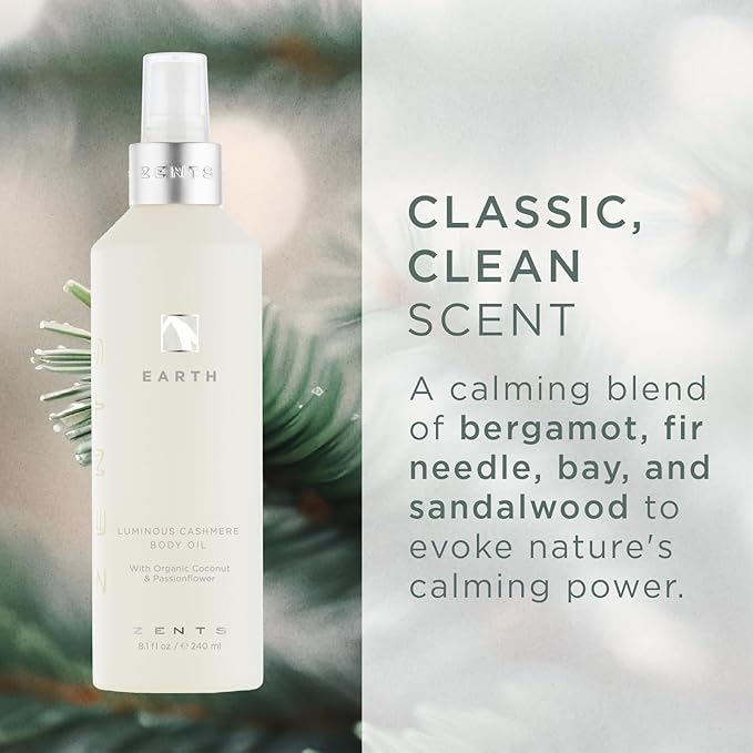 Zents Luminous Cashmere Body Oil (Earth Fragrance) 8 fl oz