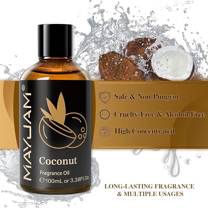 MAYJAM Coconut Fragrance Oil for Diffusers, 3.38FL.OZ