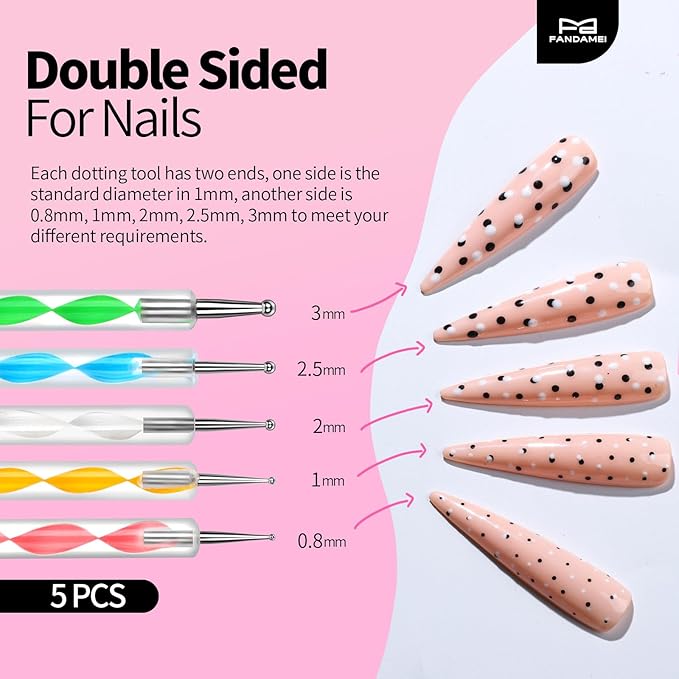 FANDAMEI Nail Art Brushes, Nail Art Tools, Nail Design Tools, Nail Brush Set With Nail Stand, Nail Holder For Painting Nails, 11PCS Nail Brushes For Nail Art, 5PCS Nail Dotting Tool, Nail Art Palette