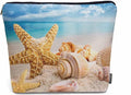 Kalygon Starfish Seashell Makeup Bag - Turquoise Ocean Cosmetic Bag with Zipper for Beach, Gym, Bathroom