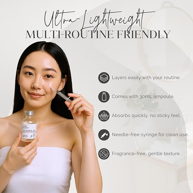 FEEL MATRIGEN Glutathione 100 Ampoule - Fragrance Free Korean Skin Care Serum with Glutathione for Tone Support & Visible Clarity - Lightweight Brightening Serum, Suitable for Regular Skincare Routine