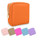 UIXIZQ Mini Makeup Pouch for Purse, Small Cosmetic Bag Pouch Nylon Travel Toiletry Organizers for Women Girls, Cute Zipper Pouch Coin Purse Preppy Storage Bag for School Work(Mini-Peach)