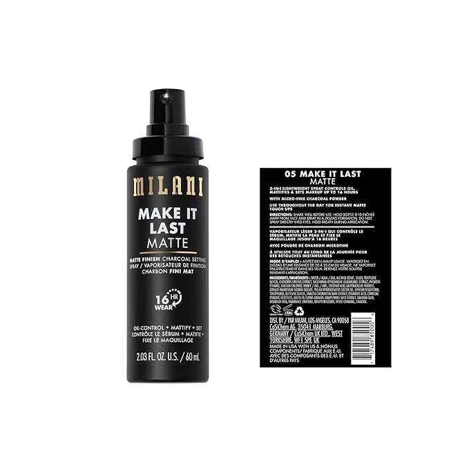 Milani Make It Last Matte Setting Spray for Makeup - Oil Absorbing 2-Pack