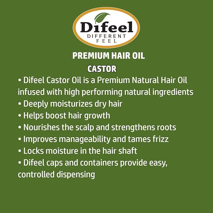Difeel Mega Care Castor Hair Oil Blend 7.1 oz. - Blended Castor Oil for Hair Growth