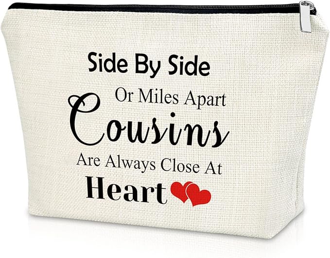 Sazuwu Cousin Gifts for Women Makeup Bag Birthday Gifts for Favorite Cousin Inspirational Gifts for Cousin Cosmetic Bag Encouragement Gifts for Sister Christmas Graduation Gifts Travel Pouch