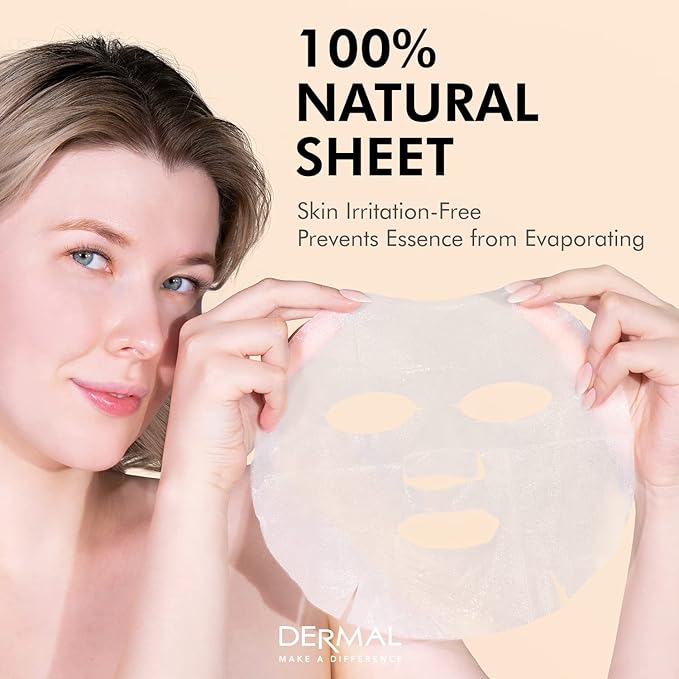 DERMAL 32 Collagen Korean Essence Sheet Mask Variety Pack, A+B Set