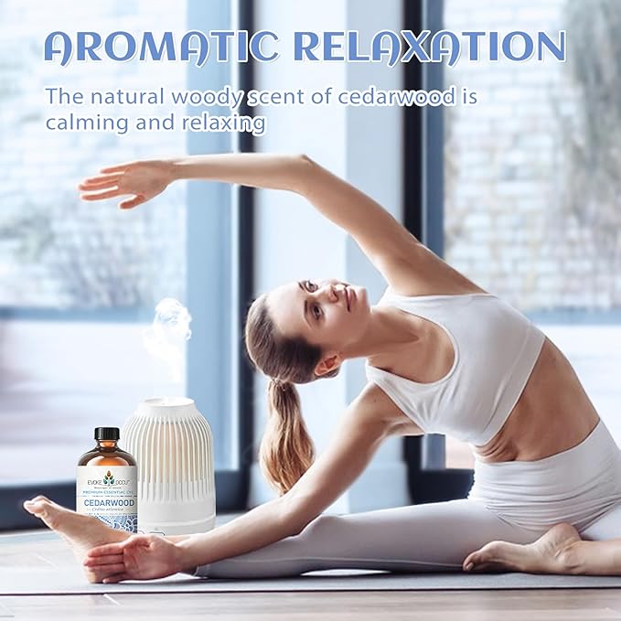 EVOKE OCCU Cedarwood Essential Oil for Diffuser, Aromatherapy & Skin Care