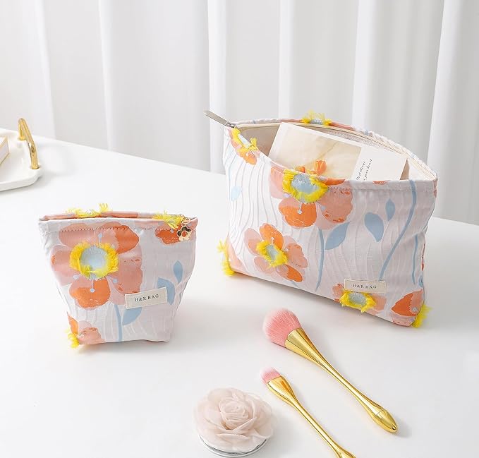 getgto 2 Pcs Makeup Bags, Large Cosmetic Bag Travel Toiletry Bag