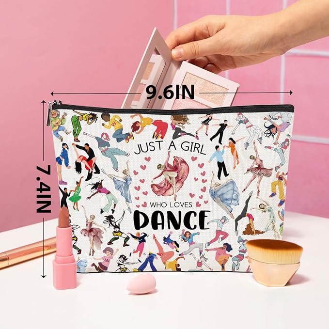 Dance Makeup Bag for Girls Dancer Recital Gift Thank You Gifts Cosmetic Bag