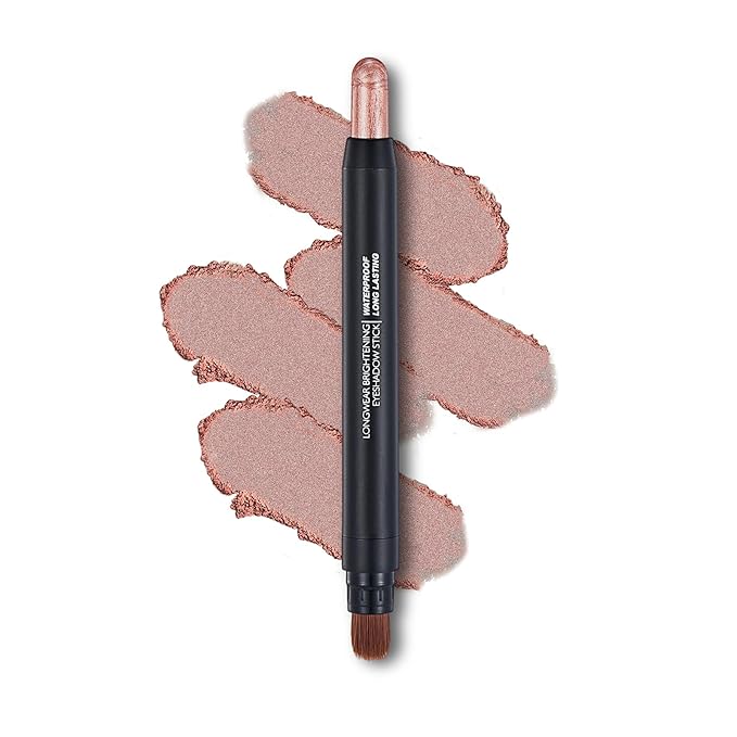 Melsintern Light Copper Shimmer Dual Ended Eyeshadow Stick 12 Colors Matte and Shimmer Waterproof Long Lasting Creamy Eyeshadow Pencil for Smokey Eye Natural Everyday Makeup