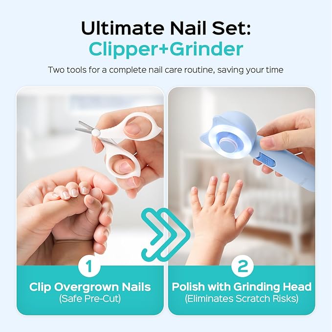 COSLUS C50 Baby Electric Nail File Trimmer, Gentle & Safe