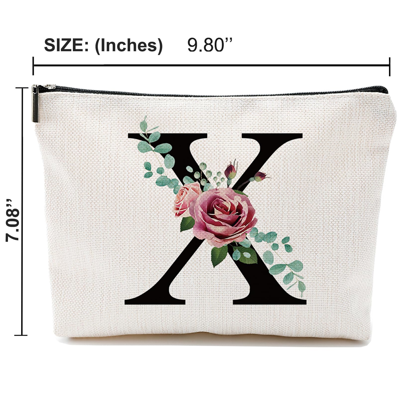 A-Z Personalized Makeup Bag, Monogrammed Bridesmaid Presents Cosmetic Bag, Portable Stationary Storage Organizer, Friendship Travel Makeup Bags