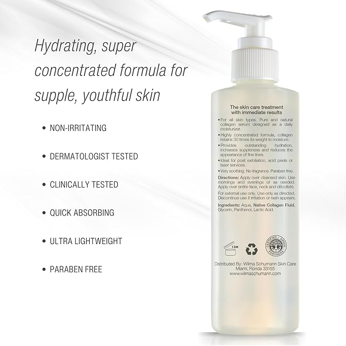 Wilma Schumann Collagen Hydrating Serum, Face Serum for Women, 8oz