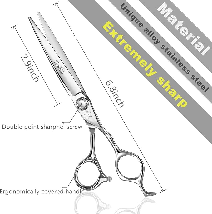 Fengliren High-end Professional Extremely Very Sharp Barber Hair Cutting Scissors Hairdresser Shears For Hair 6.5 Inch Haircut Scissor Made Of Stainless Steel Alloy For Hairdressing Salon and Home Use