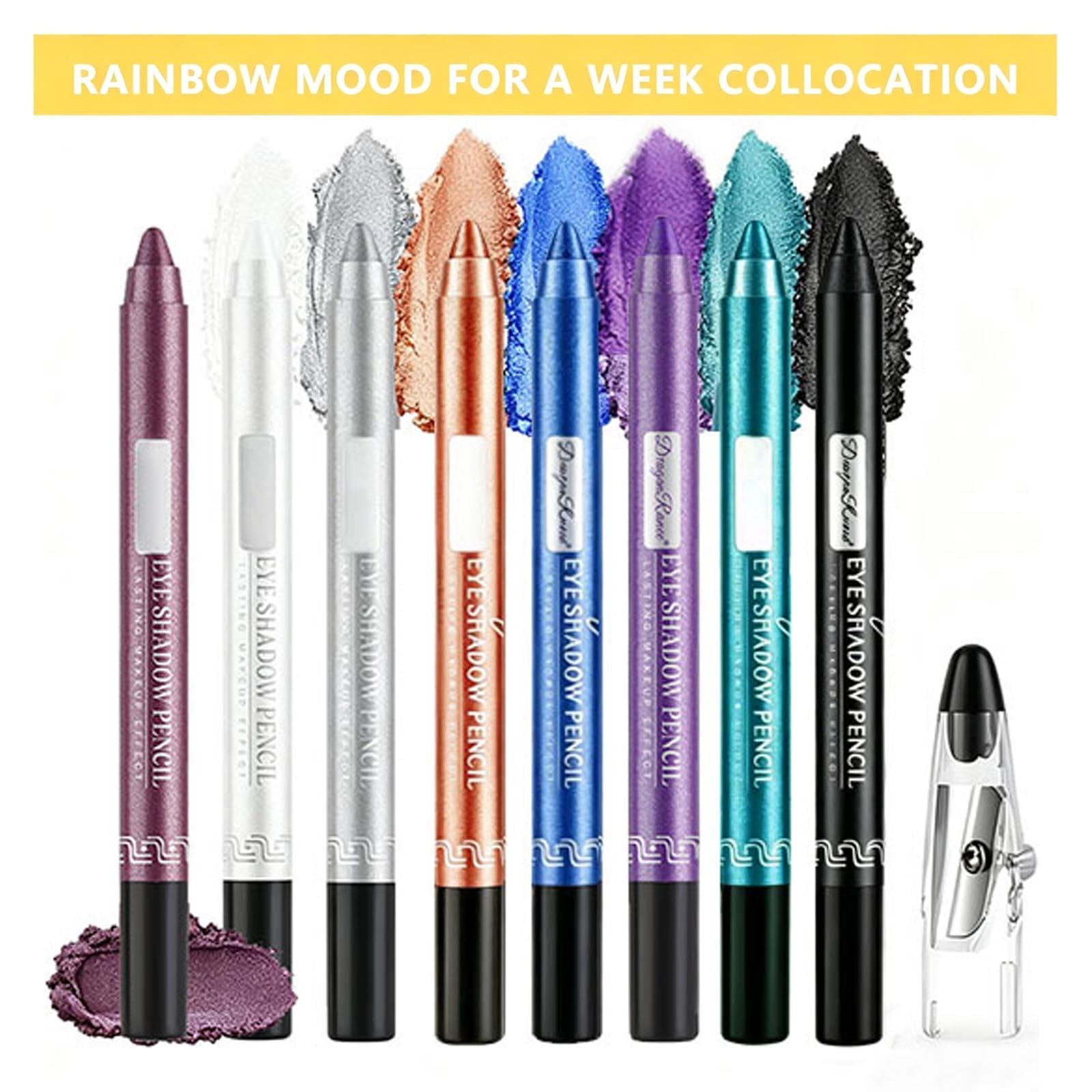 Daeuwiutr Rose Gold Eyeshadow Stick, Highlighter Eye Liner,Eye Brightener Stick, Shimmer Creamy eye shadow, Waterproof Eyeshadow Pencil Long Lasting Eye Shadow Makeup.#6 rose gold shimmer
