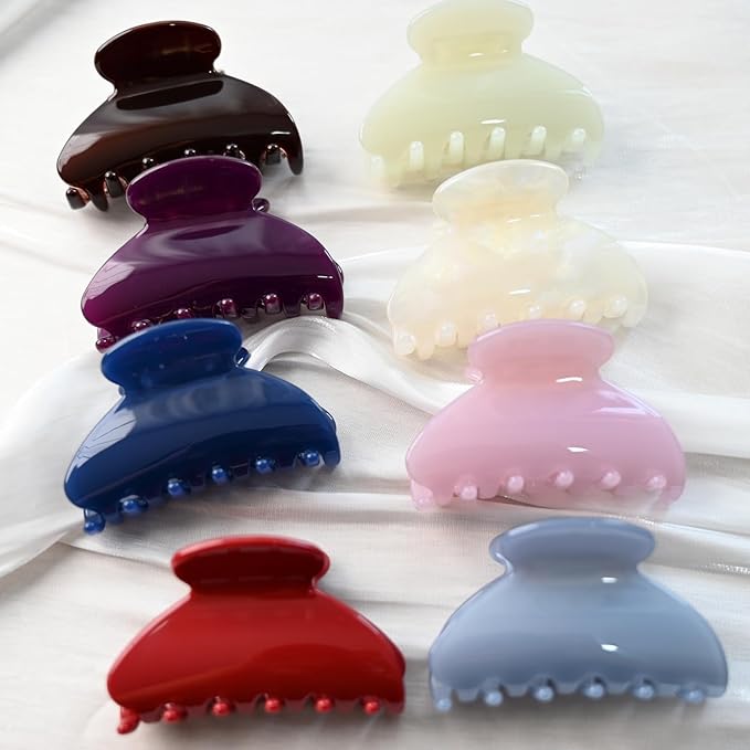 Prettyou Handmade Celluloid Acetate French Design Barrettes Tortoise Shell Claws Hair Claw Luxury Fashion Accessories Hair Clip for Women (burgundyred)