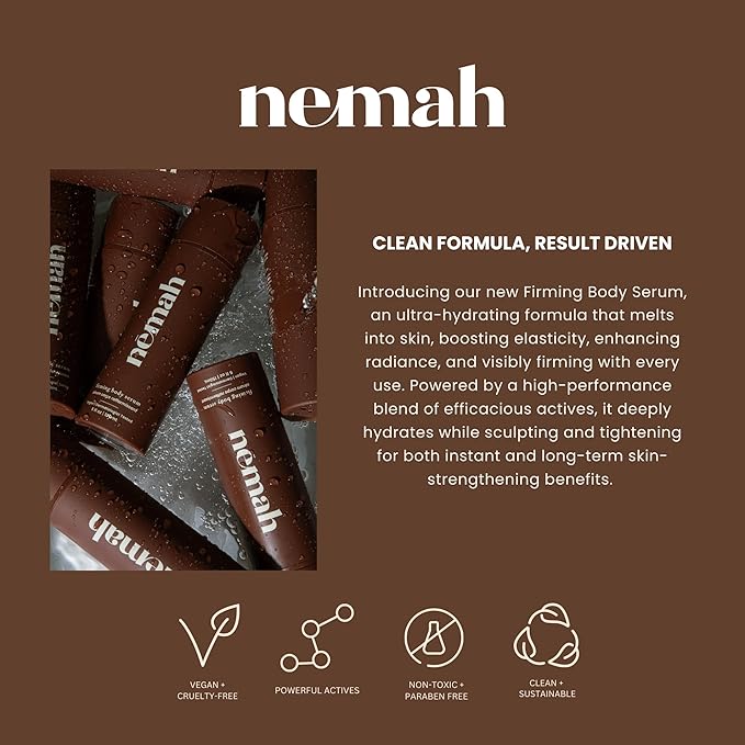 Nemah Firming Body Lotion, Skin Firming And Tightening Lotion, Body Cream Without Grease, Lightweight Fast Absorbing, Oat Extract Ashwagandha Coconut Extract, For All Skin Types, Vegan 5 Oz