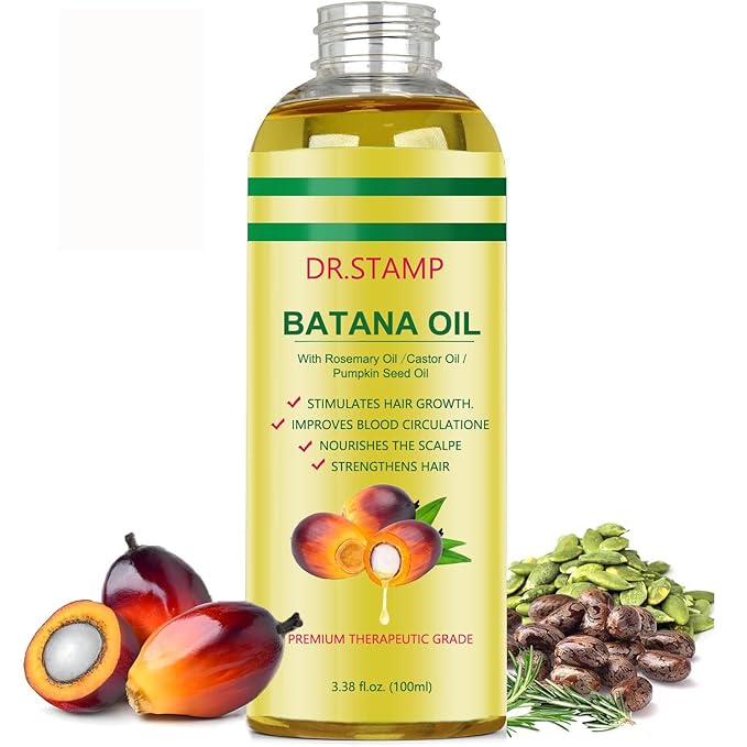 Dr.stamp Batana Oil for Hair Growth & Scalp Care – 4-in-1 Liquid Batana Oil with Rosemary, Castor & Pumpkin Seed Oil – Strengthens, Moisturizes & Revitalizes Dry, Damaged Hair (1 Pack)
