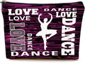 Givotin Cute Makeup Bag for Purse Canvas Waterproof Funny Cosmetic Bags for Women Zipper Travel Toiletry Pouch-Dance Makeup Bags