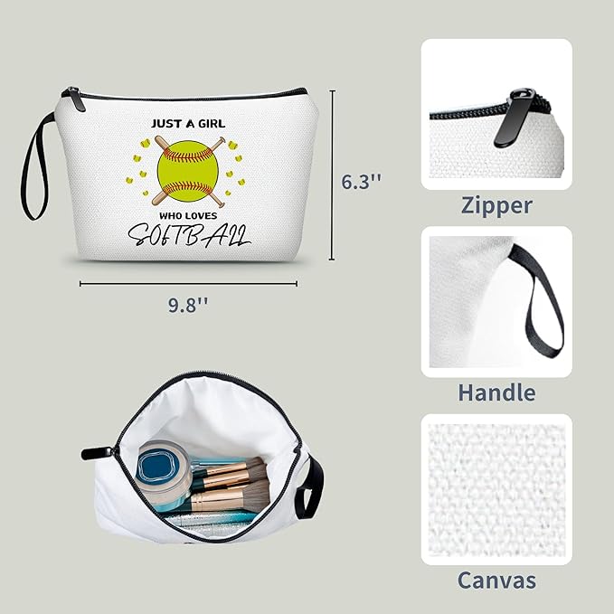 ARIOSEY Softball Gifts for Girls, Cosmetic Makeup Bag
