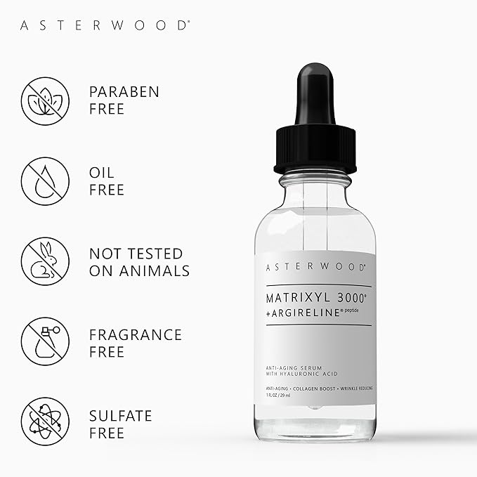 Asterwood Matrixyl 3000 & Argireline Peptide Serum with Hyaluronic Acid