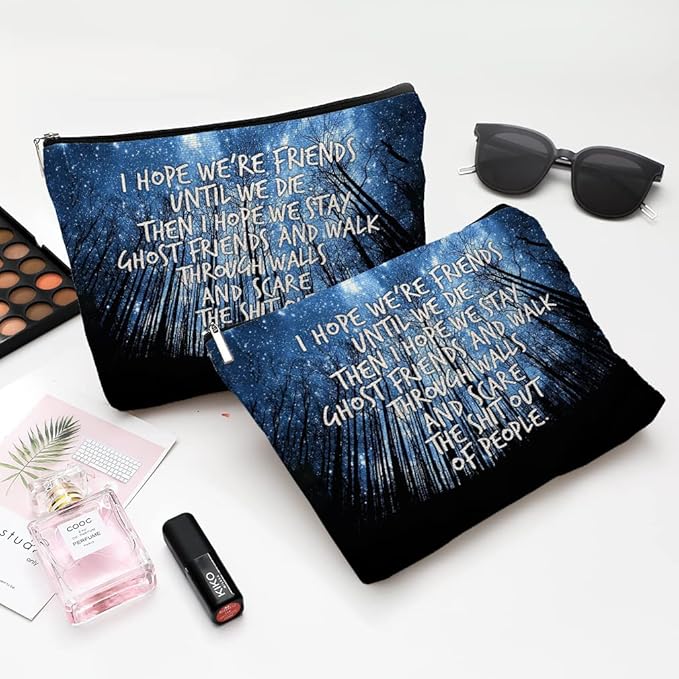 Givotin Cute Makeup Bag for Purse Canvas Waterproof Funny Cosmetic Bags for Women Zipper Travel Toiletry Pouch-Friend Gifts Makeup Bags