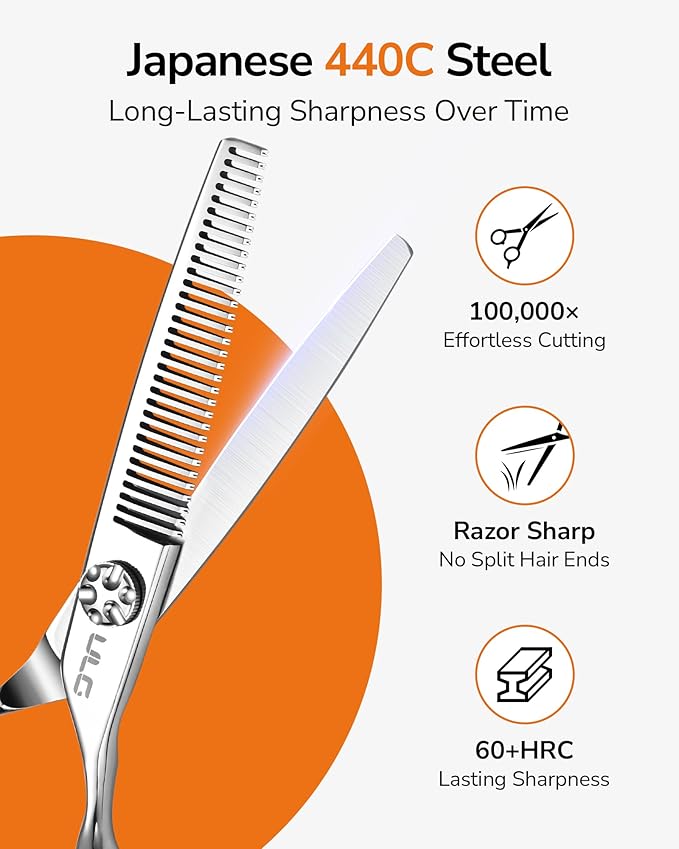 ULG Professional Hair Thinning Scissors 32-Teeth 440C Texturizing Shears