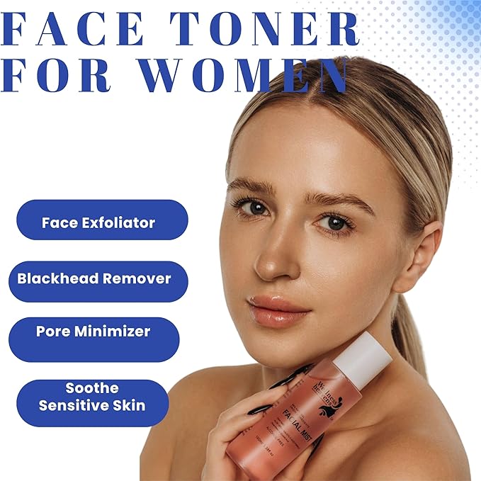 Wellness Heavens Hydrating Korean Facial Toner with Witch Hazel, Aloe Vera & Glycolic Acid – Alcohol Free Face Mist for Dry & Sensitive Skin, Pore Minimizing Daily Toner for Glowing Skin - 100ml