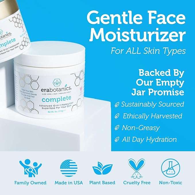 Era Organics Manuka Honey Face Cream - Complete 12-in-1 Daily Moisturizer