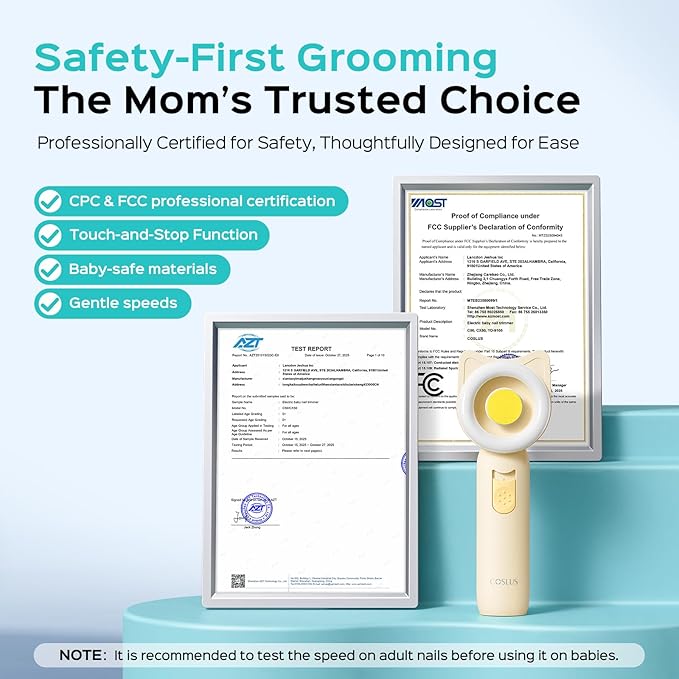 COSLUS C50 Baby Electric Nail File Trimmer, Gentle & Safe
