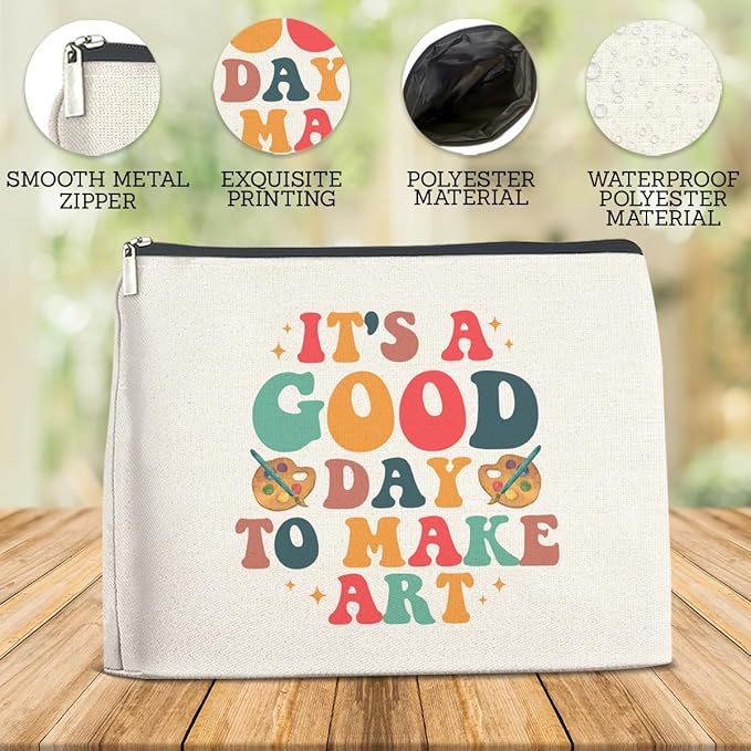FYDHQSS Art Gifts Makeup Bag for Women Artists Teacher Arts Lover Painter
