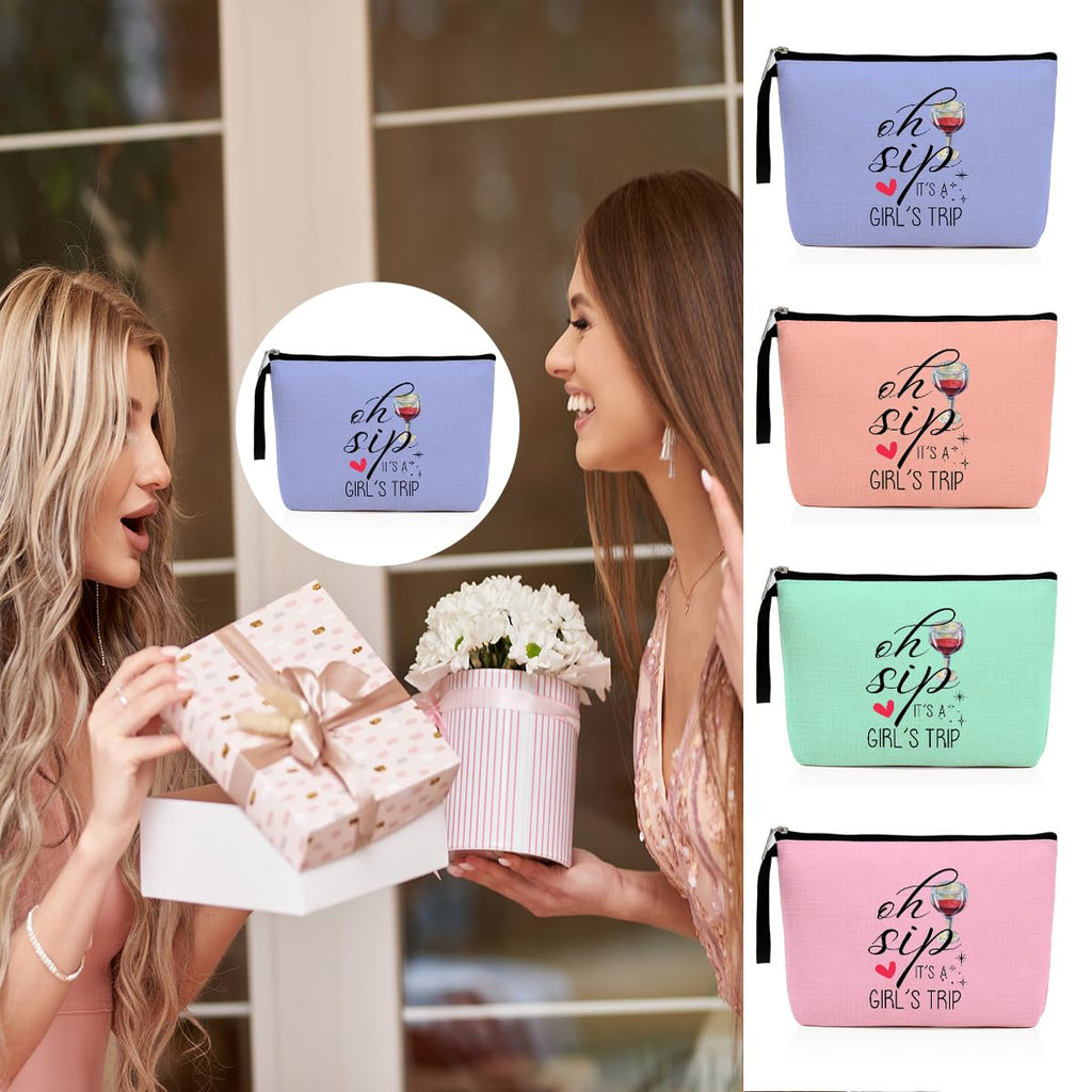 4 Pcs Girls Trip Gifts Favors Weekend Makeup Bag, Girls Trip Gifts