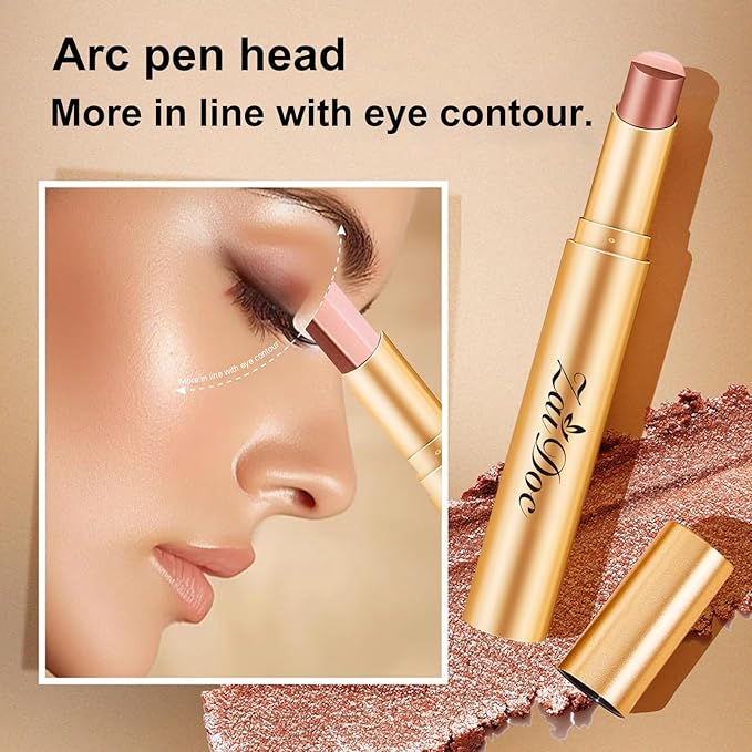 ZAIDOC 3 Color Eyeshadow Stick, Long Lasting & Waterproof Creamy Eye Shadow, with Vitamin E Makeup for Day & Night Look, 0.12 Oz (caffeine orange)