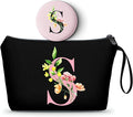 A-Z Personalized Bridesmaid Gifts, Initial Makeup Bag with Mirror, S