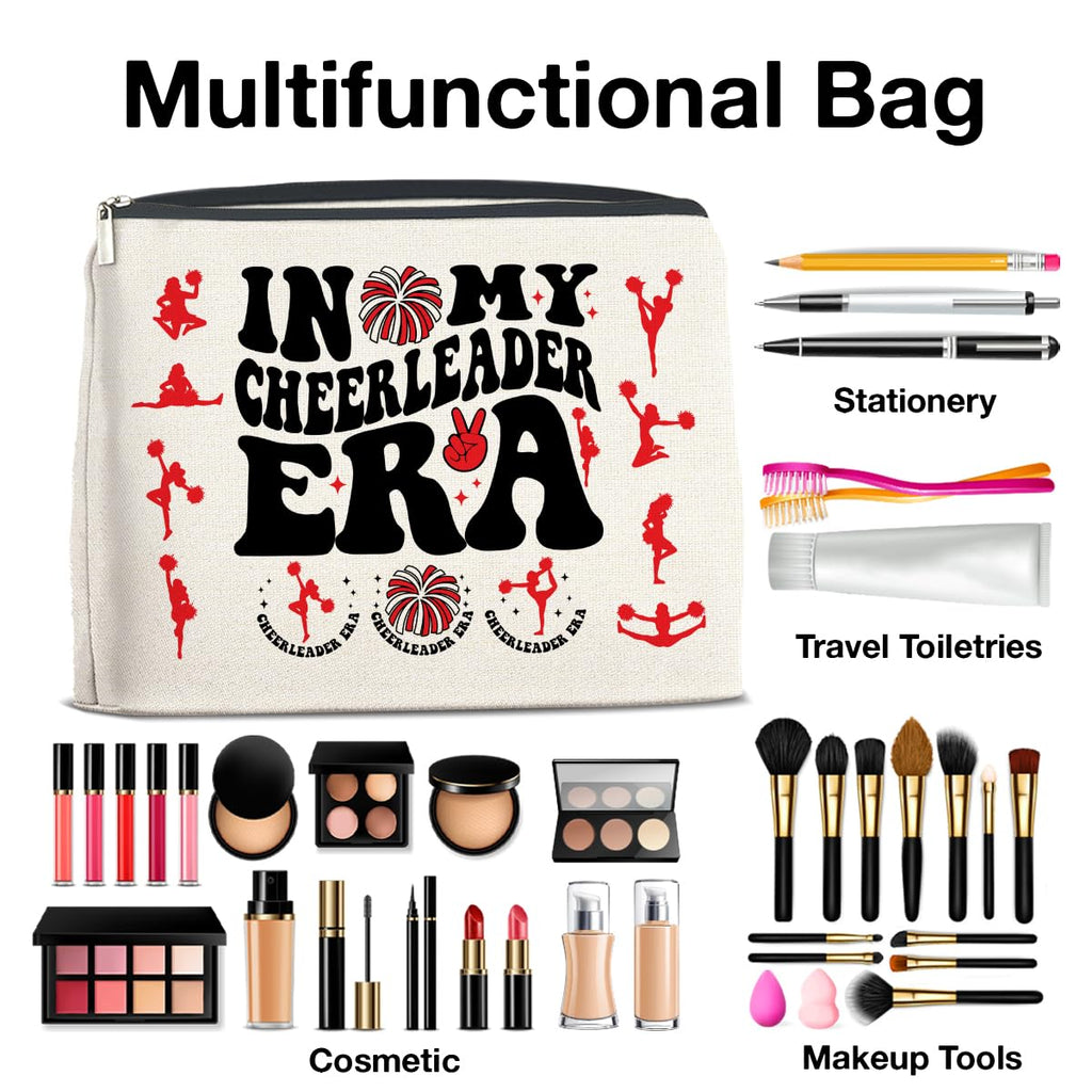 UPNEGE Cheerleader Gifts Makeup Bag Cheerleading Team Gifts for Women Cheerleader in My Cheerleader Era Zipper Makeup Pouch