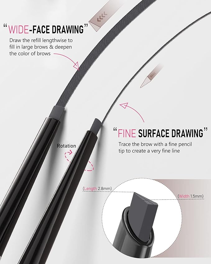 Yfulfill Gray Eyebrow Pencils for Older Women with Grey/Silver/White Hair