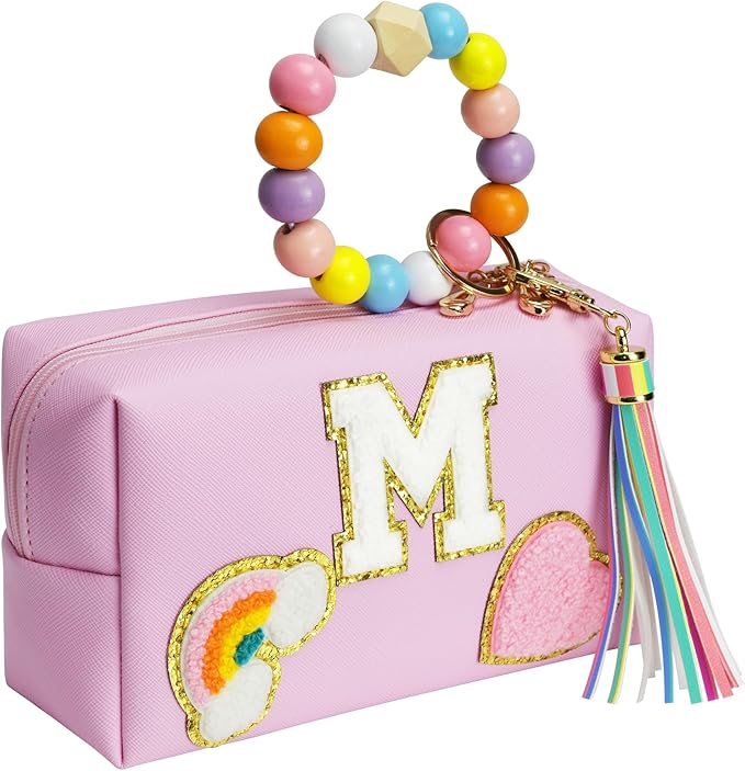 Elilier Preteen Makeup Bag Cosmetic Bag Travel Girls Bag, Large Pink M