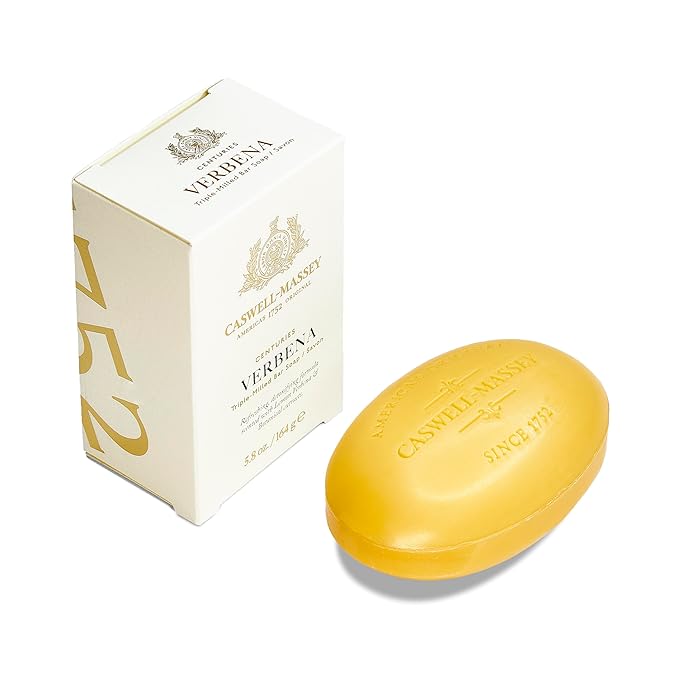 Caswell-Massey Triple Milled Centuries Verbena Bar Soap, Scented & Moisturizing Bath Soap For Men & Women, Made In The USA, 5.8 Oz