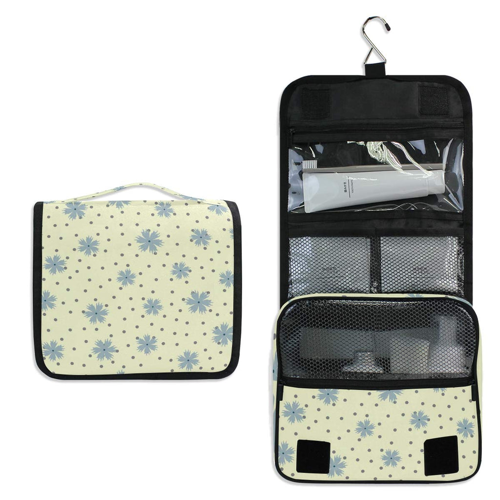 senya Hanging Travel Toiletry Bag Flowers Round Dot Kit Makeup Case Cosmetics Organizer for Men Women overnight