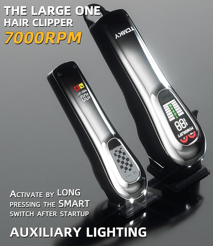TCMKY Hair Clippers for Men, Professional Clippers and Trimmers Set, Cordless Clippers for Hair Cutting, Beard Trimmer, Barber Clippers, Rechargeable Electric Shaver